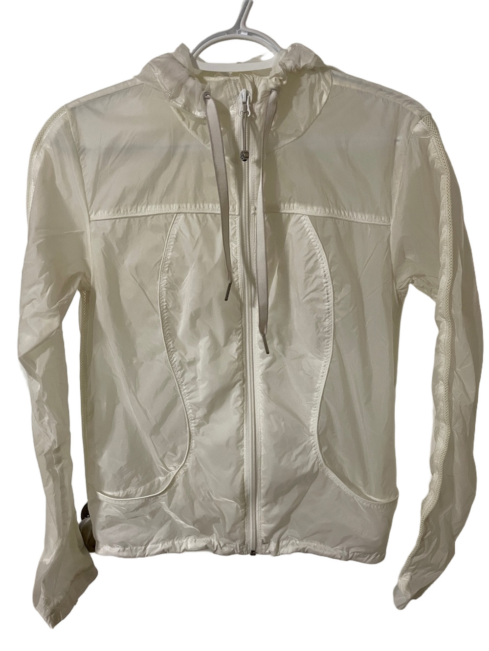 Lululemon Cream Lightweight Translucent Hooded Jacket Size Medium